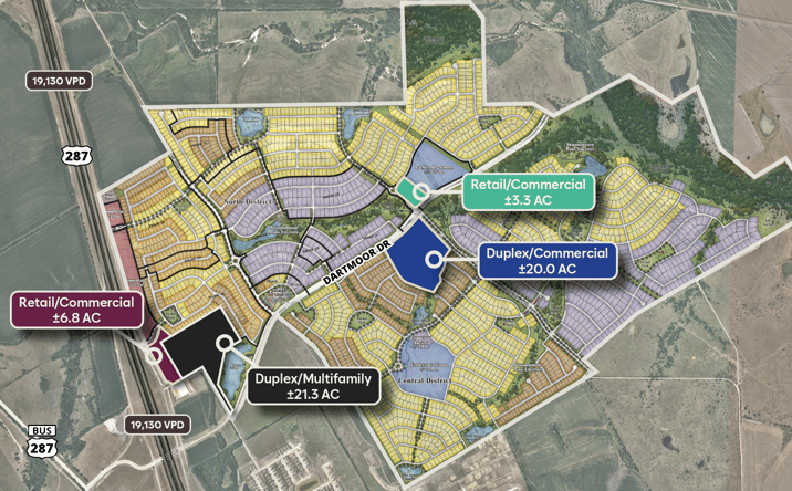 Pictures of Land property located at Hwy 287 & Dartmoor Drive, Waxahachie, TX 75165 for sales - image #1