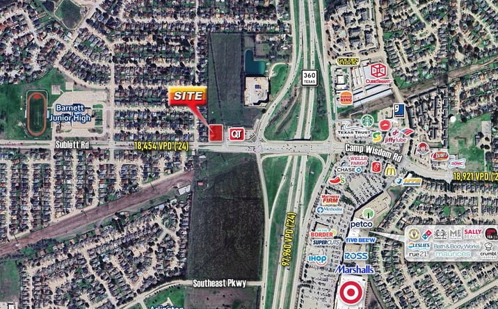 Pictures of Land property located at NWQ of TX-360 & Sublett Rd, Arlington, TX 76018 for sales - image #1