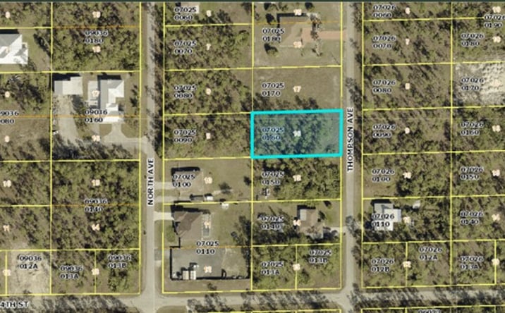 Pictures of Land property located at 1407 Thompson Ave,, Lehigh Acres, FL 33972 for sales - image #1
