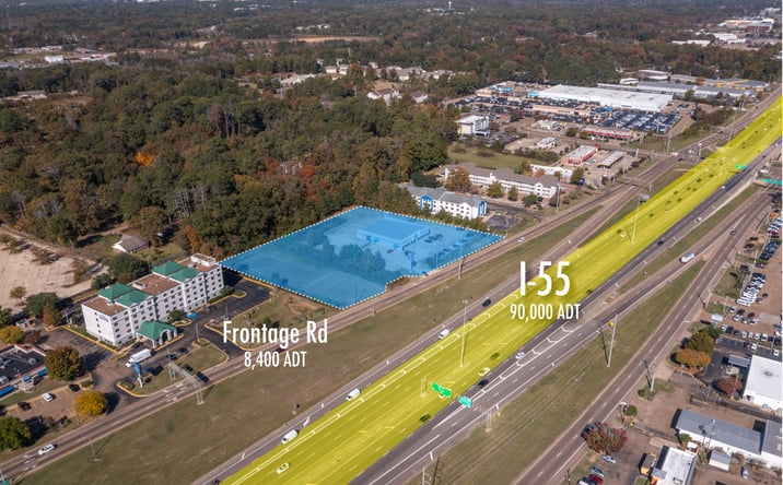 Pictures of Industrial, Land, Office, Retail property located at 5719 I-55 S Frontage Rd, Jackson, MS 39206 for sales - image #1