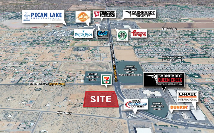 Pictures of Retail, Land property located at S of SWC S Ellsworth Rd & E Empire Blvd, Queen Creek, AZ 85142 for sales - image #1