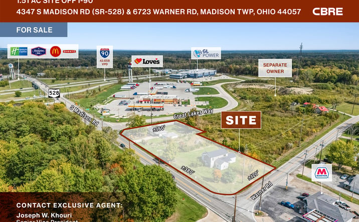 Pictures of Land property located at 4347 S Madison Rd & 6723 Warner Rd, Madison, OH 44057 for sales - image #1