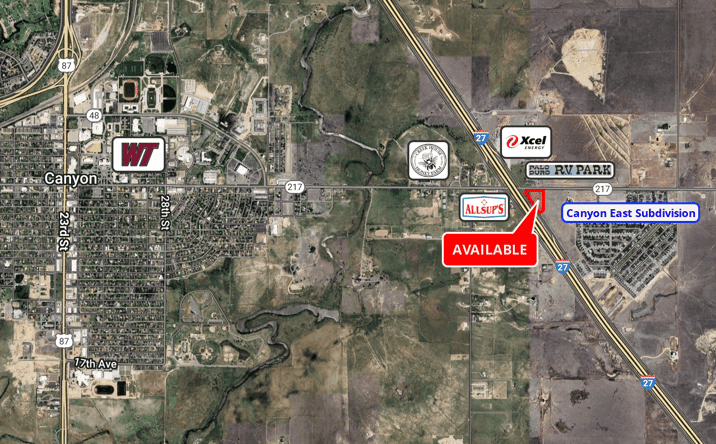 Pictures of Land property located at SE Corner I-27 & 4th Ave (W State Hwy 217), Canyon, TX 79015 for sales - image #1