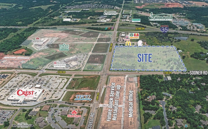 Pictures of Land property located at E Covell & Sooner Rd, Edmond, OK 73034 for sales - image #1