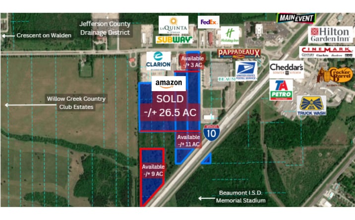 Pictures of Hospitality, Industrial, Land, Mixed Use, Multifamily property located at +/- 9 Acres I-10 W Beaumont, TX 77707-2502, Beaumont, TX 77705 for sales - image #1