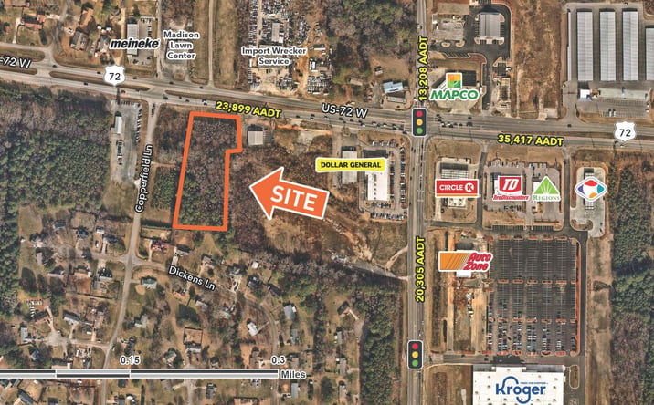Pictures of Land property located at Copperfield Lane & Highway 72, Huntsville, AL 35756 for sales - image #1