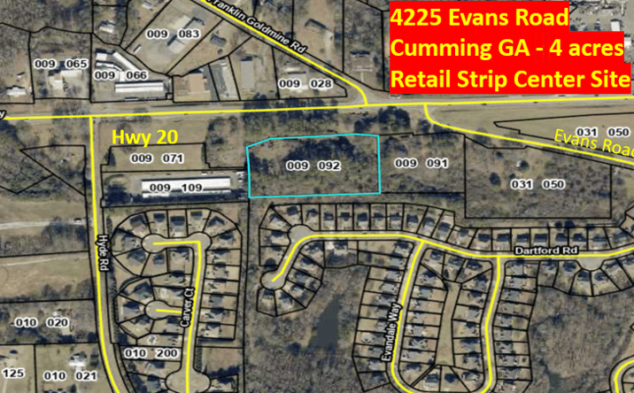 Pictures of Land property located at 4225 Evans Rd, Cumming, GA 30040 for sales - image #1