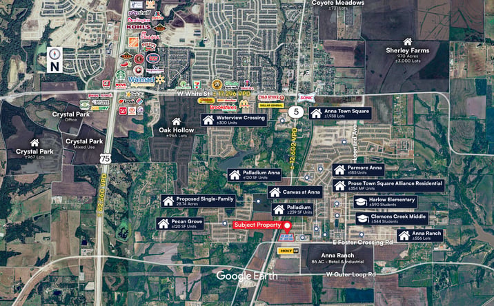 Pictures of Land, Mixed Use, Retail property located at NEC Hwy 5 & E Foster Crossing Rd, Anna, TX 75454 for sales - image #1