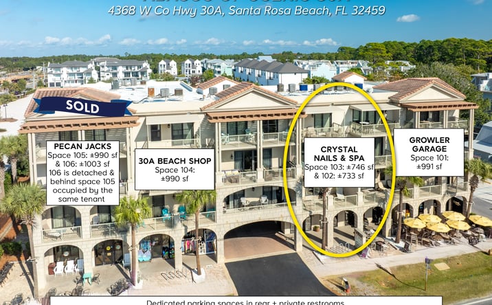 Pictures of Retail property located at 4368 W County Hwy 30A 102 & 103, Santa Rosa Beach, FL 32459 for sales - image #1