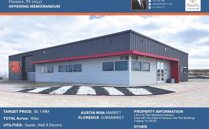 Pictures of Industrial, Land, Mixed Use, Special Purpose property located at 1551 County Road 221, Florence, TX 76527 for sales - image #1