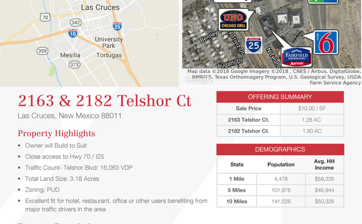 Pictures of Land property located at 2163 & 2182 Telshor Court, Las Cruces, NM 88011 for sales - image #1