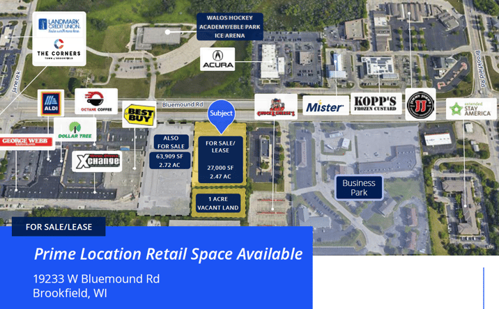 Pictures of Retail property located at 19233 W Bluemound Rd, Brookfield, WI 53045 for sales - image #1
