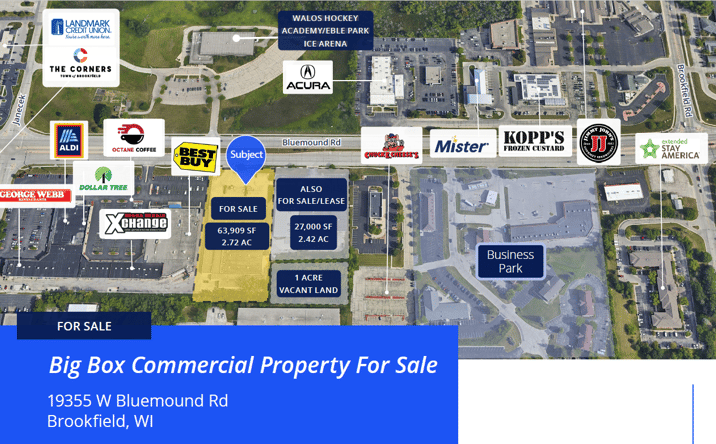 Pictures of Retail property located at 19355 W Bluemound Rd, Brookfield, WI 53045 for sales - image #1