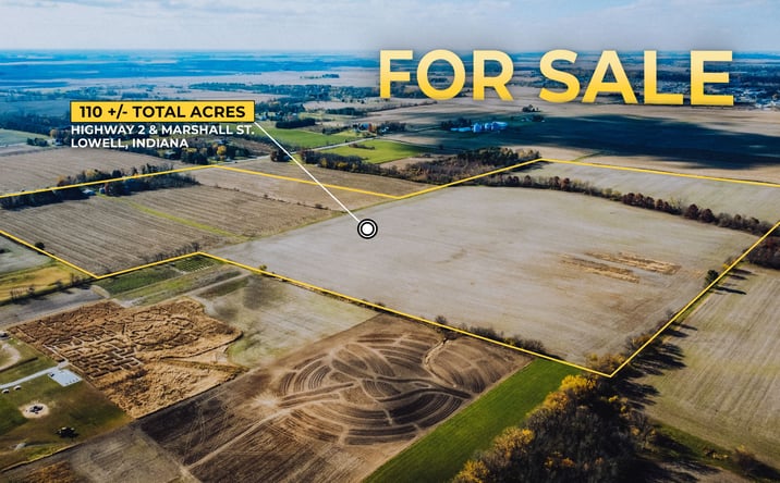 Pictures of Land property located at 110 +/-Acres Lowell, IN with Hwy 2 Access, Lowell, IN 46356 for sales - image #1