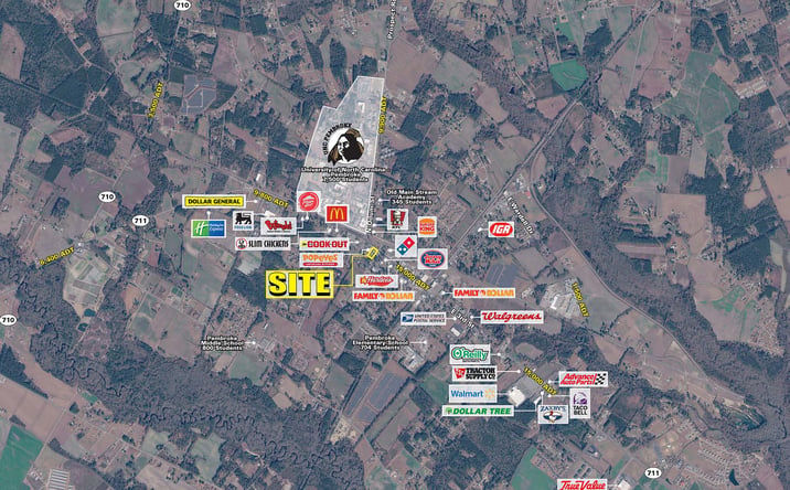 Pictures of Retail property located at 517 W 3rd St, Pembroke, NC 28372 for sales - image #1