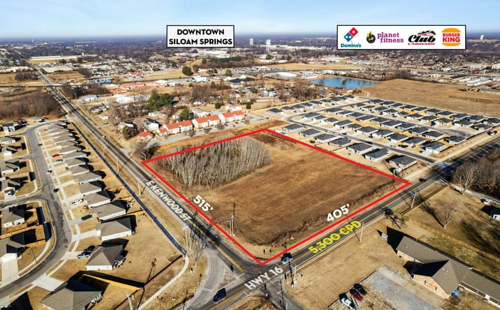 Pictures of Land property located at Hwy 16 & E Kenwood St, Siloam Springs, AR 72761 for sales - image #1