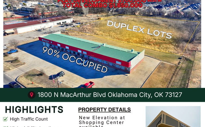 Pictures of Land, Retail property located at 1800 N MacArthur Blvd, Oklahoma City, OK 73127 for sales - image #1