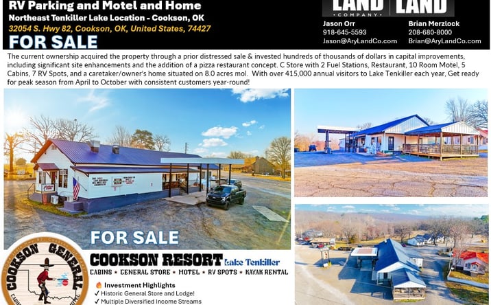 Pictures of Mixed Use, Mobile Home Park, Retail property located at 32054 State Hwy 82, Cookson, OK 74427 for sales - image #1
