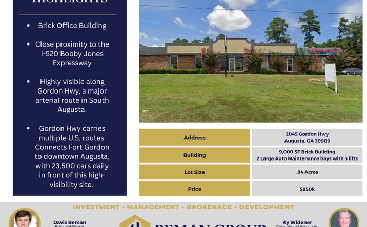 Pictures of Office property located at 2045 Gordon Hwy, Augusta, GA 30909 for sales - image #1