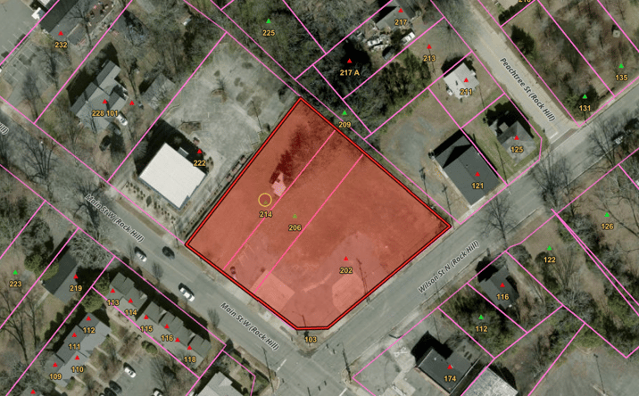 Pictures of Land property located at 202, 206 & 214 W Main St, Rock Hill, SC 29730 for sales - image #1