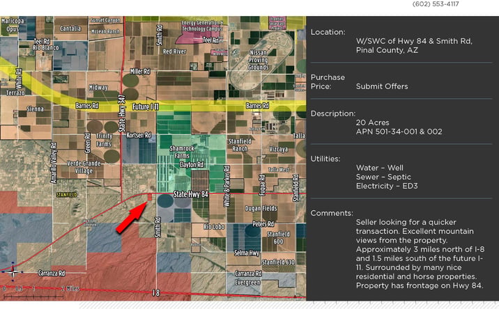 Pictures of Land property located at Lopez Rd, Pinal County, AZ 85138 for sales - image #1