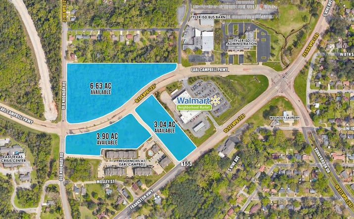 Pictures of Land property located at NEQ & SEQ of Earl Campbell Pkwy & Old Noonday Rd, Tyler, TX 75701 for sales - image #1