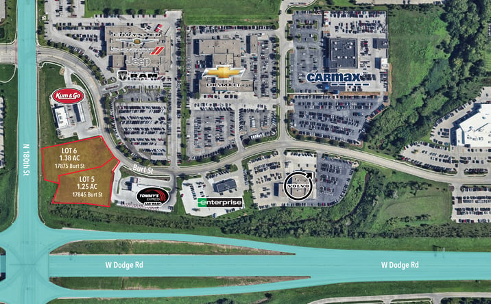 Pictures of Land property located at 180TH & W DODGE (NEC), Omaha, NE 68118 for sales - image #1