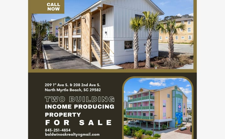 Pictures of Multifamily property located at 208 2nd Ave S, North Myrtle Beach, SC 29582, 209 1st Ave S, North Myrtle Beach, SC 29582 for sales - image #1