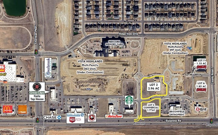 Pictures of Mixed Use, Multifamily, Office, Retail property located at Highway 7 (Baseline Road) & County Road 7, Broomfield, CO 80023 for sales - image #1