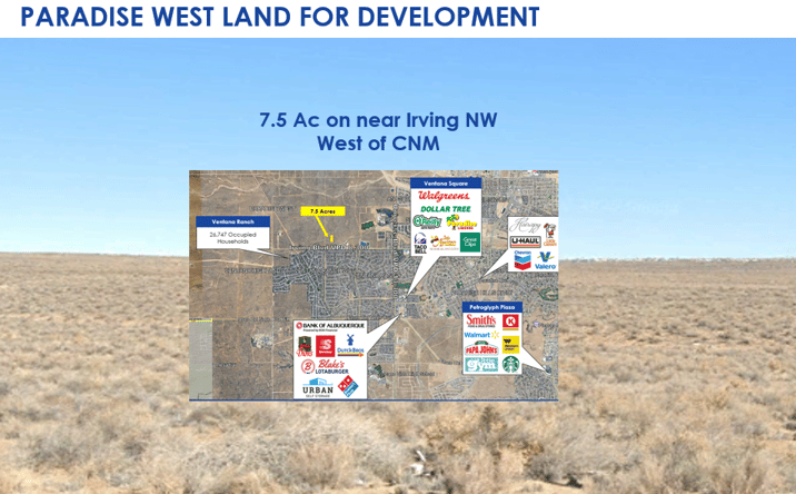 Pictures of Land property located at 7.5 Ac near Irving NW West of CNM, Albuquerque, NM 87114 for sales - image #1