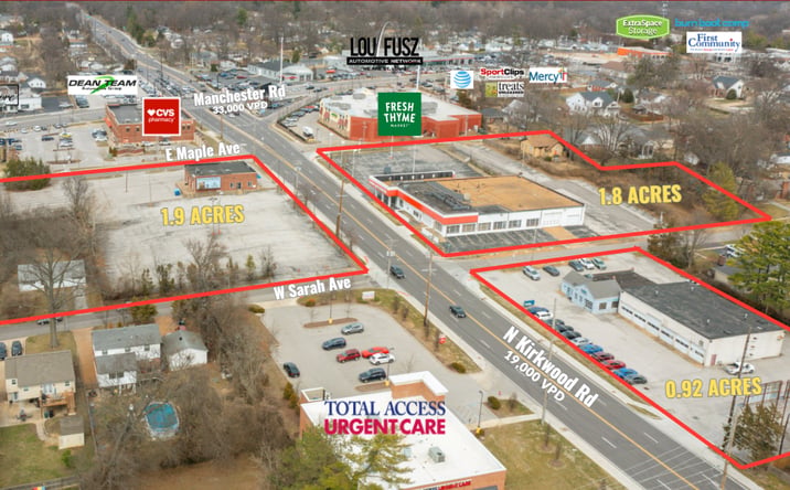 Pictures of Land, Retail property located at 1000 N Kirkwood Rd, Kirkwood, MO 63122 for sales - image #1
