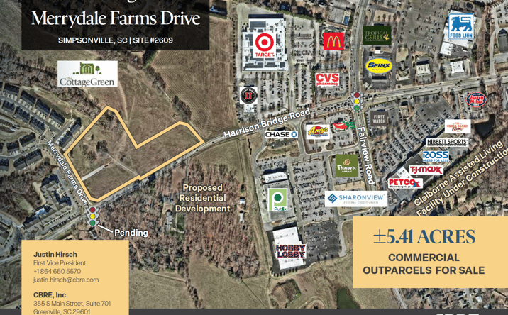 Pictures of Self Storage, Land, Retail property located at Harrison Bridge Road at Merrydale Farms Drive, Simpsonville, SC 29680 for sales - image #1
