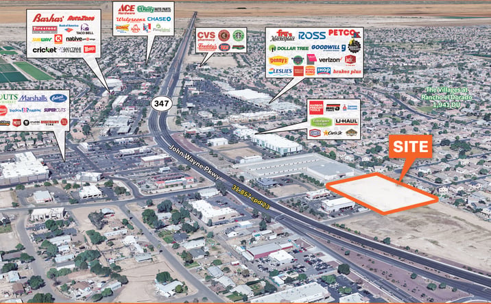 Pictures of Retail, Office, Hospitality property located at NNEC Honeycutt Rd & John Wayne Pkwy, Maricopa, AZ 85138 for sales - image #1
