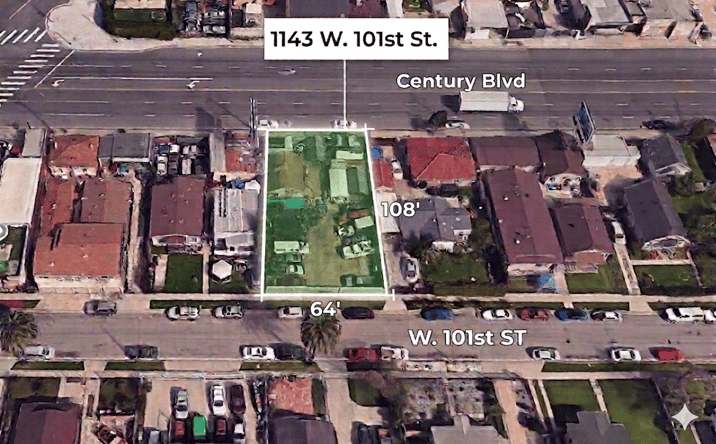Pictures of Land property located at 1143 W 101st, Los Angeles, CA 90044 for sales - image #1