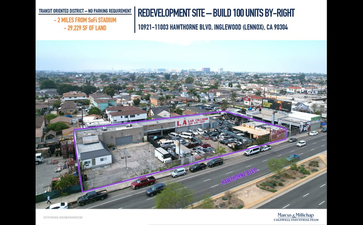 Pictures of Land, Multifamily, Retail property located at 10921-11003 Hawthorne Blvd, Inglewood, CA 90304 for sales - image #1