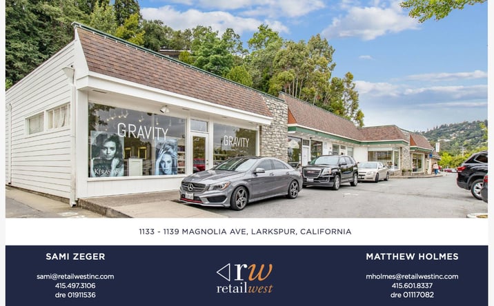 Pictures of Retail property located at 1139 Magnolia Ave, Larkspur, CA 94939 for sales - image #1