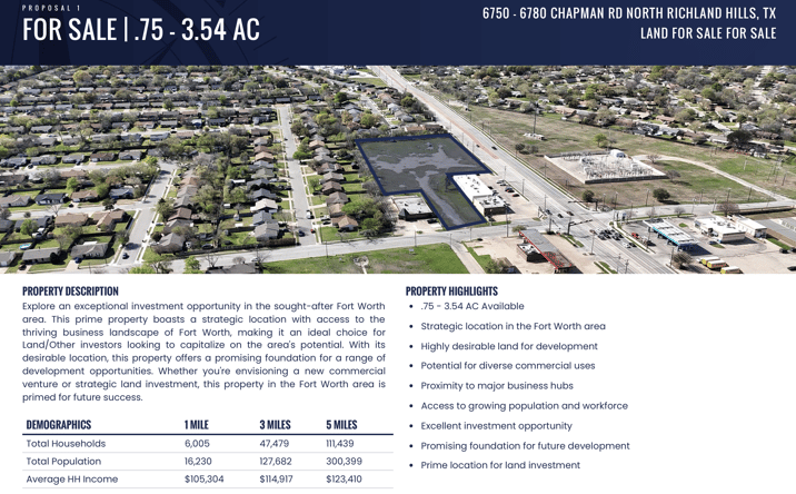 Pictures of Land, Mixed Use, Office, Retail, Self Storage property located at 6750 Chapman Rd, North Richland Hills, TX 76182 for sales - image #1