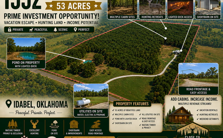 Pictures of Land property located at 1552 Green Acres Rd, Idabel, OK 74745 for sales - image #1