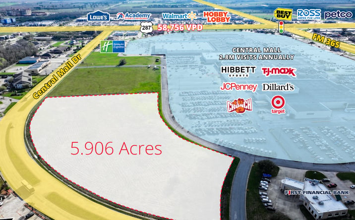 Pictures of Land, Retail property located at Central Mall Dr, Port Arthur, TX 77642 for sales - image #1