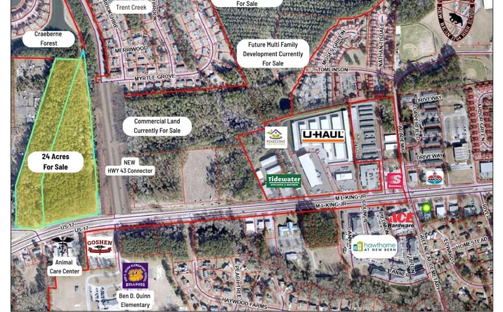 Pictures of Special Purpose property located at 24 Acres Corner Of Mlk & 43 Boulevard, New Bern, NC 28562 for sales - image #1