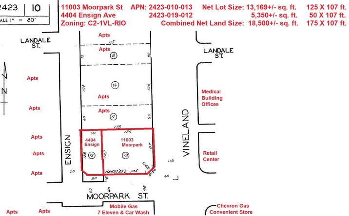 Pictures of Land property located at 11003 Moorpark St, Los Angeles, CA 91602 for sales - image #1