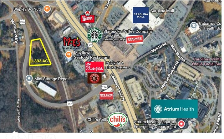 Pictures of Land property located at 2450 Kannapolis Hwy, Concord, NC 28025 for sales - image #1