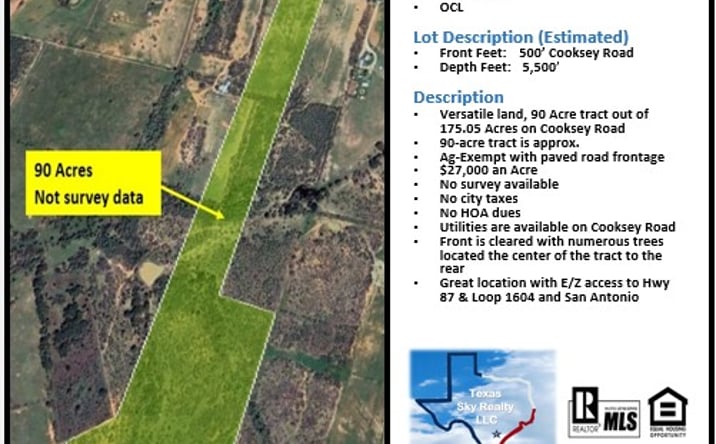 Pictures of Land property located at 11218 Cooksey Rd, Adkins, TX 78101 for sales - image #1