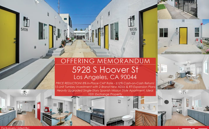 Pictures of Multifamily property located at 5928 South Hoover Street, Los Angeles, CA 90044 for sales - image #1