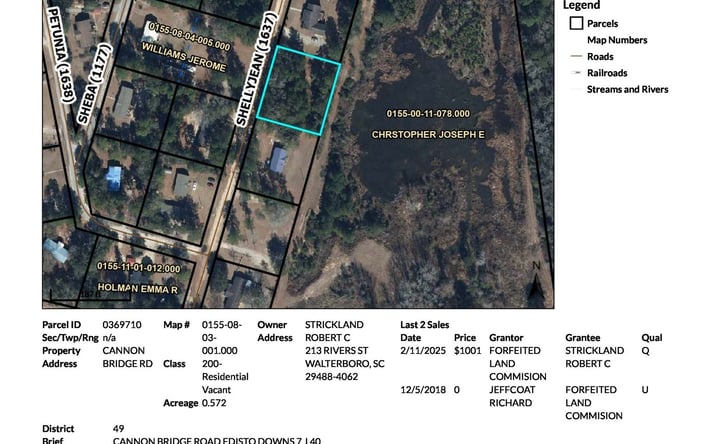 Pictures of Land, Mixed Use, Multifamily, Special Purpose property located at Shellie Jean Rd, Cordova, SC 29039 for sales - image #1