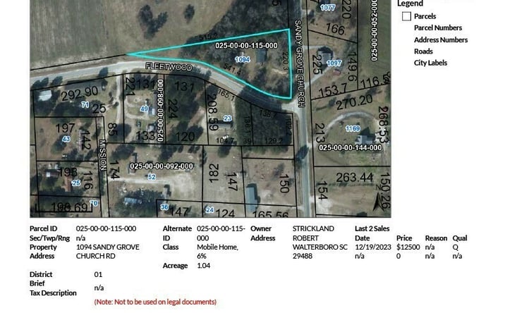 Pictures of Land, Mixed Use, Mobile Home Park, Multifamily property located at 1094 Sandy Grove Church Rd, Lamar, SC 29069 for sales - image #1