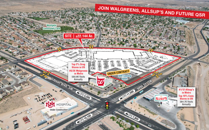 Pictures of Land property located at NWQ 98th St. & Gibson Blvd. SW, Albuquerque, NM 87121 for sales - image #1
