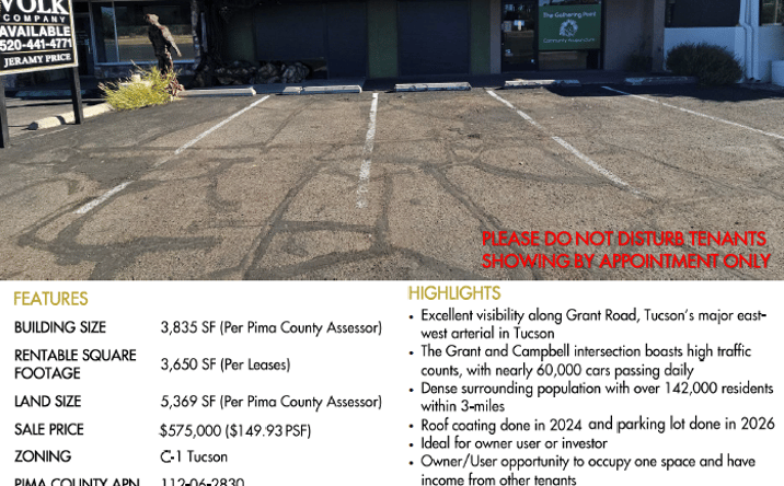 Pictures of Retail property located at 1927 E Grant Rd, Tucson, AZ 85719 for sales - image #1