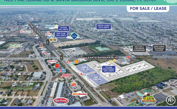 Pictures of Retail, Land property located at NEC Pine Island Rd and Santa Barbara Blvd, Cape Coral, FL 33909 for sales - image #1