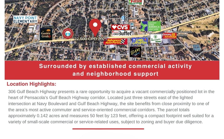 Pictures of Land property located at 306 Gulf Beach Hwy, Pensacola, FL 32507 for sales - image #1